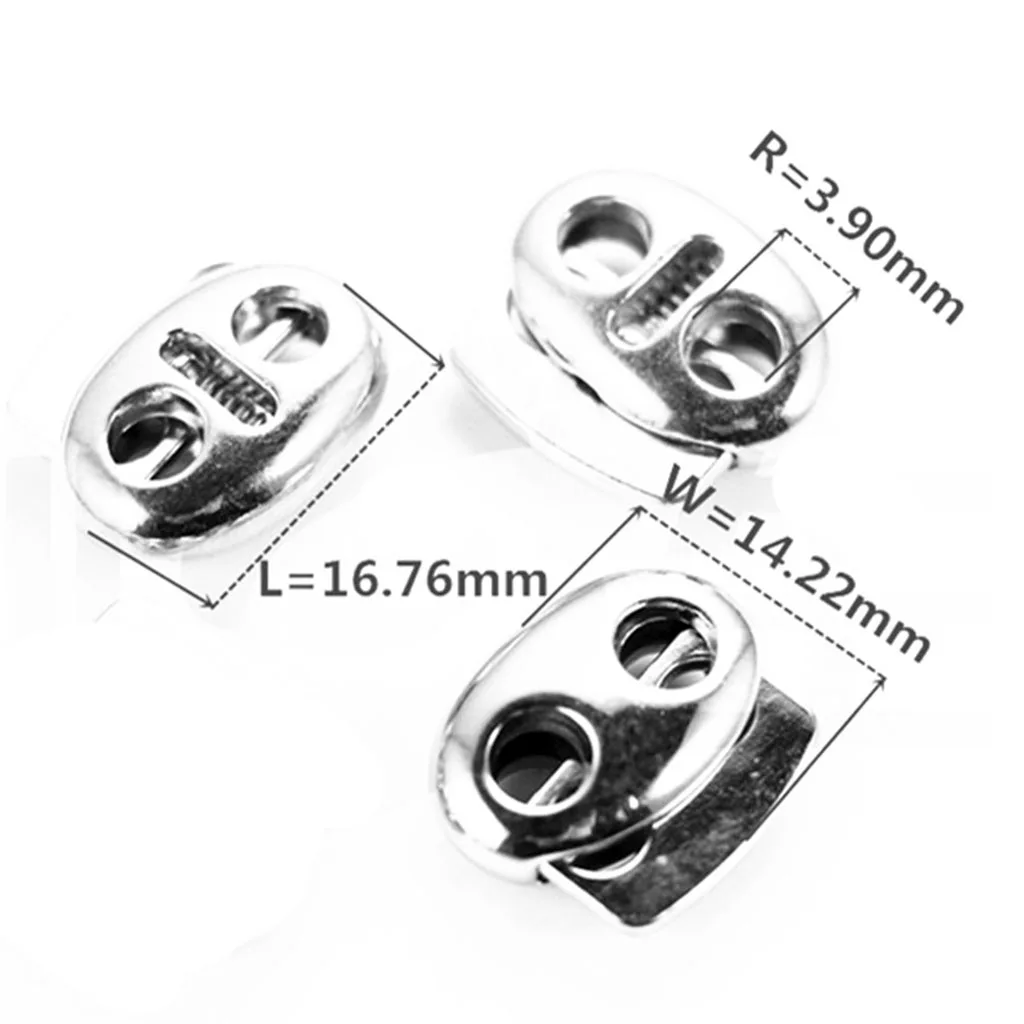 6Pcs Metal Oval Bean Cord Lock Toggle Clip Spring Clasp Stopper 2 Hole Cordlock Sewing Fastener Adjuster Sportswear Accessories