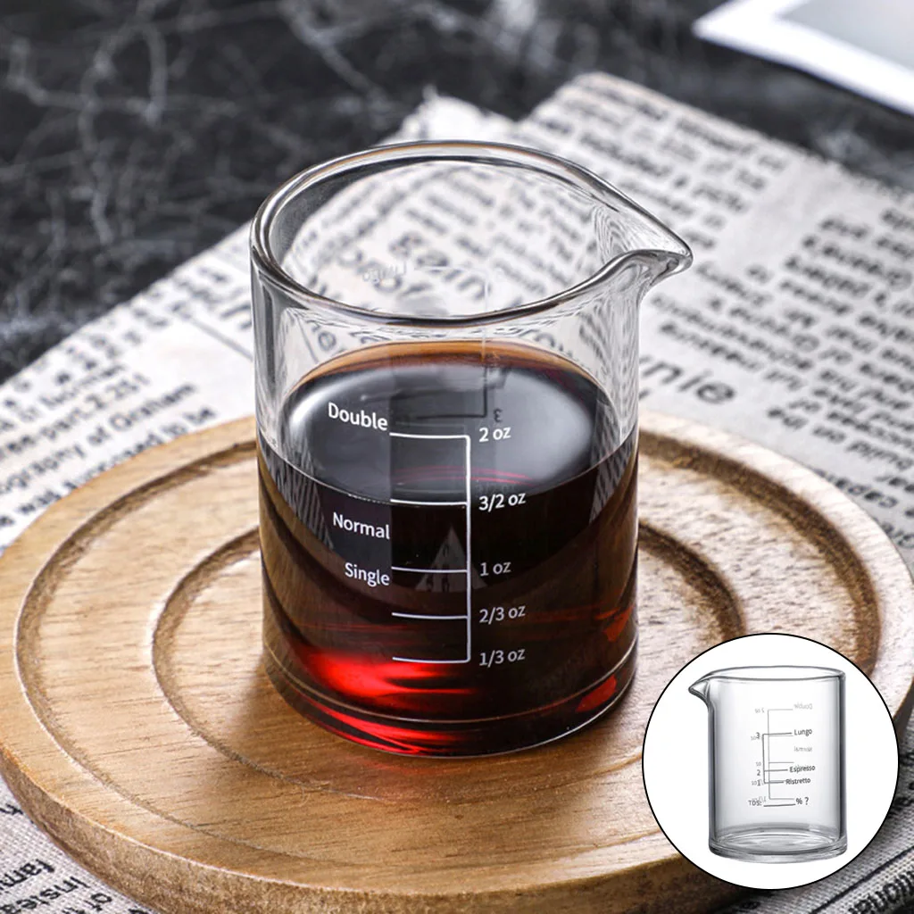 Glass Espresso Shot Glass Measuring Cup Wine Glass Sturdy Square for Party 3.38 oz 100ML