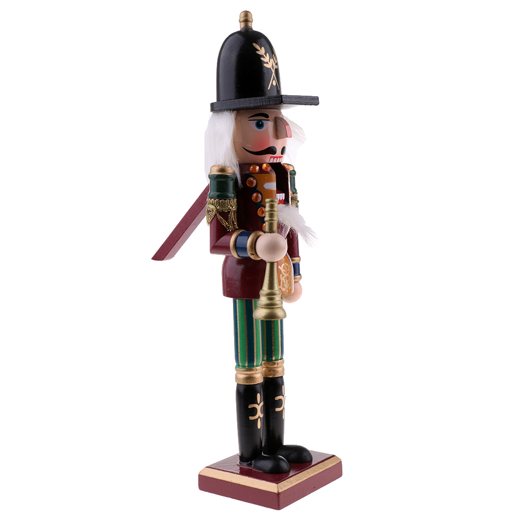 Red 30cm wooden nutcracker soldier figure puppet doll home decor toy