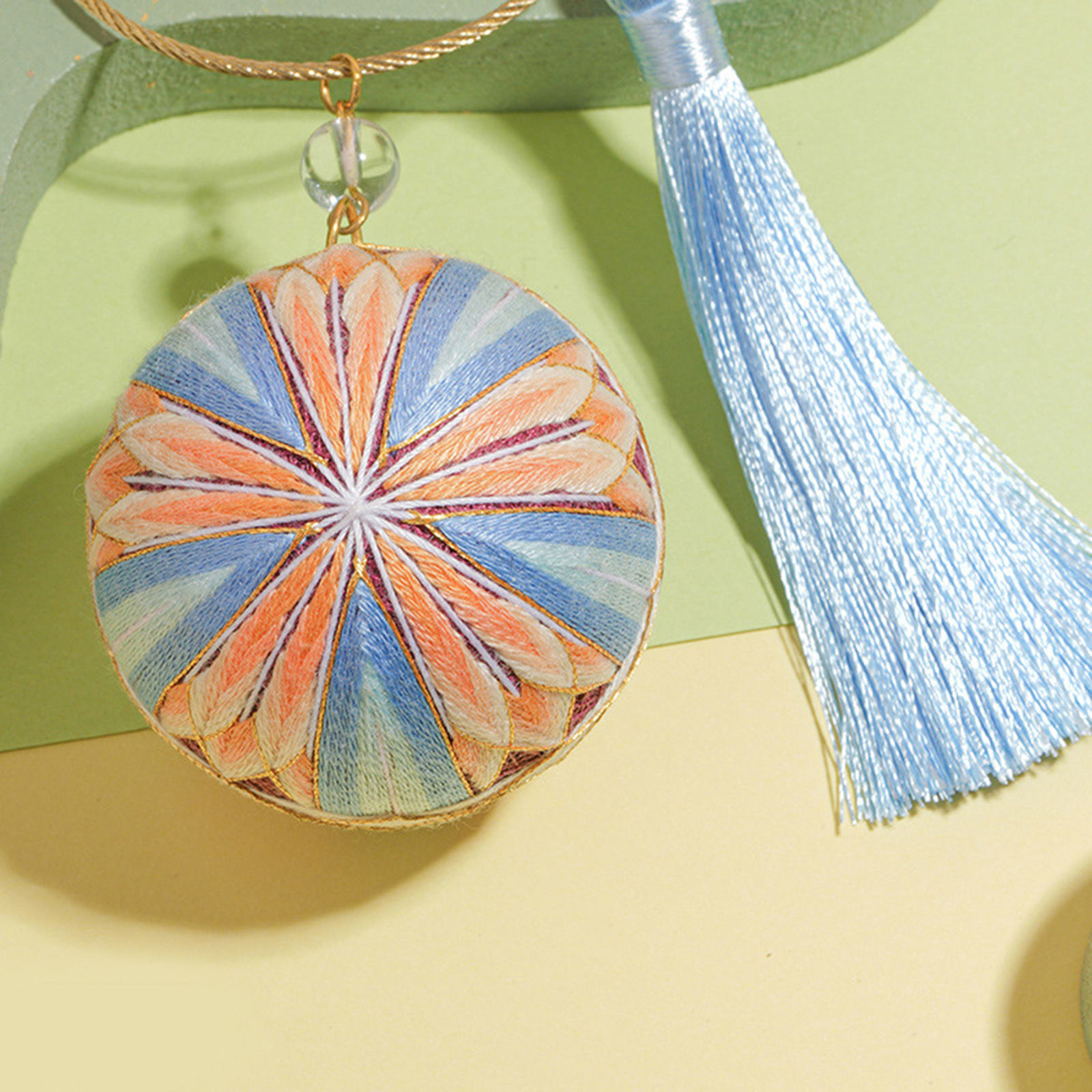 Traditional Thread Small Ball Crossstitching Hanging Temariball Handmade Temari Ball Embroidery Making for Adults