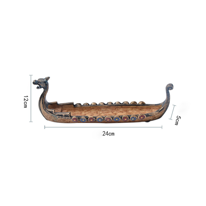 Dragon Boat Incense Stick Holder Burner Hand Carved Carving Censer Ornaments Retro Incense Burners Traditional Design