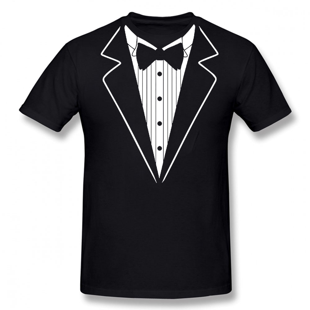 Neuheit Smoking mit Fliege Lustige Unisex Grafik Mode Neue Baumwolle Kurzarm T Shirts Oansatz Harajuku T-shirt – Detail 2