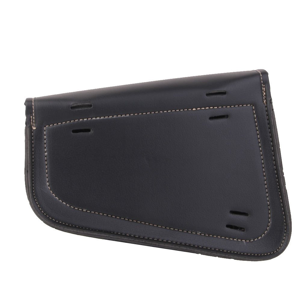 Black PU Leather Motorcycle Universal Saddle Panniers Luggage Bag Storage