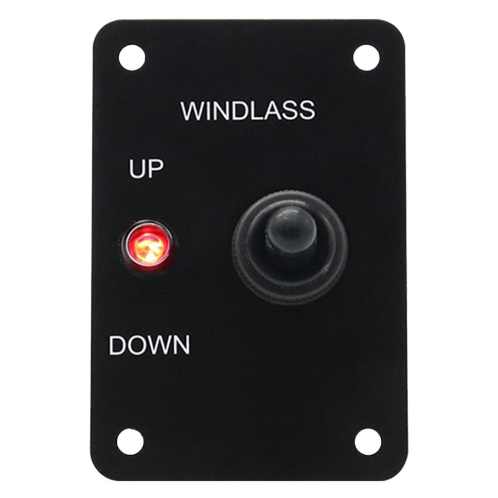 Aluminum Anchor Windlass Up/Down Toggle Switch Panel with LED Indicator, 12V 5A