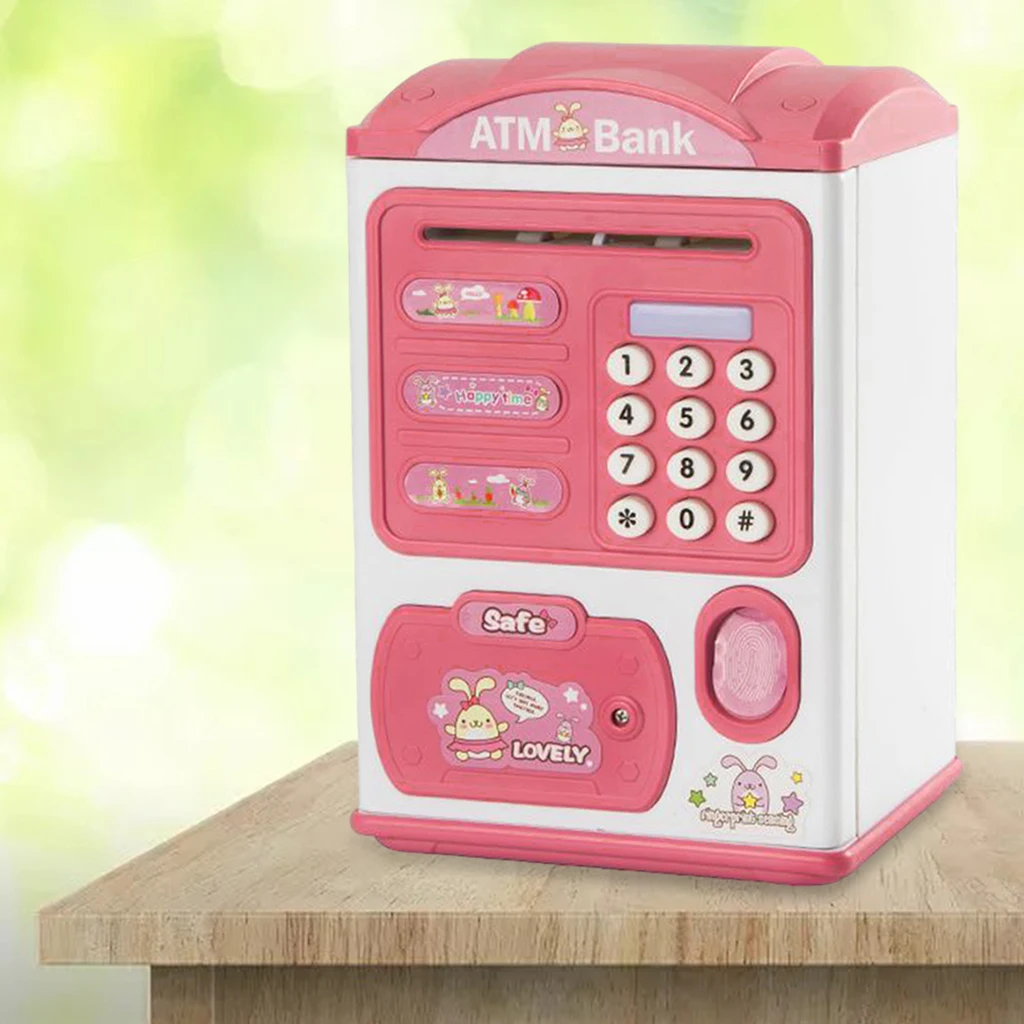Small Electric Fingerprint Piggy Bank Money Coin Saving Banks Safe Boxes