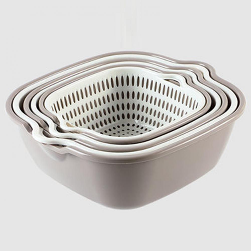 Multi Functional Draining Basket 2 Tiers Space Saving Plastic Dishwashing Basket