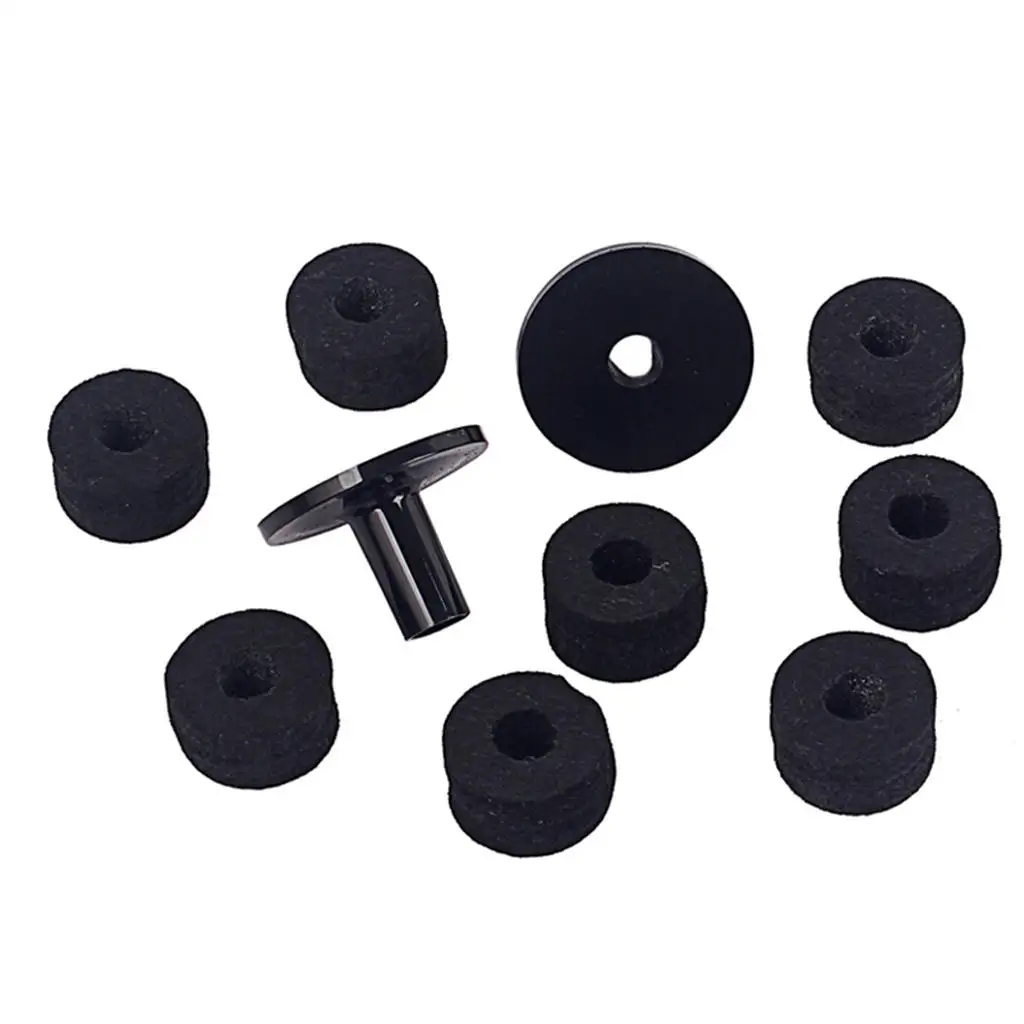 JVSISM Cymbal Stand Felt Washer and Plastic Drum Cymbal Stand Sleeves Replacement Black 