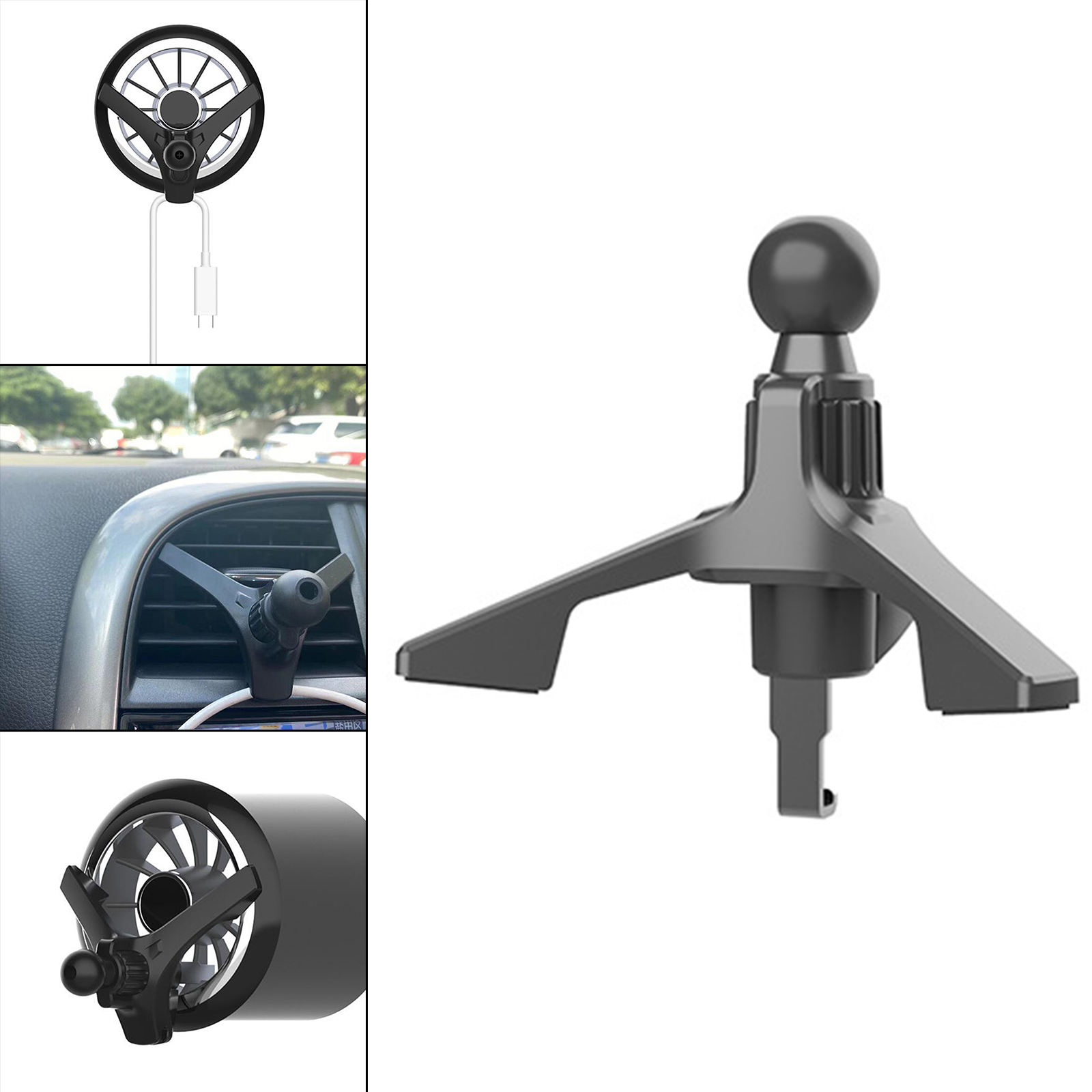 Car Air Vent Mount Clip Adapter Phone Holder Stand with Hook Phone Mount Base for Most Car