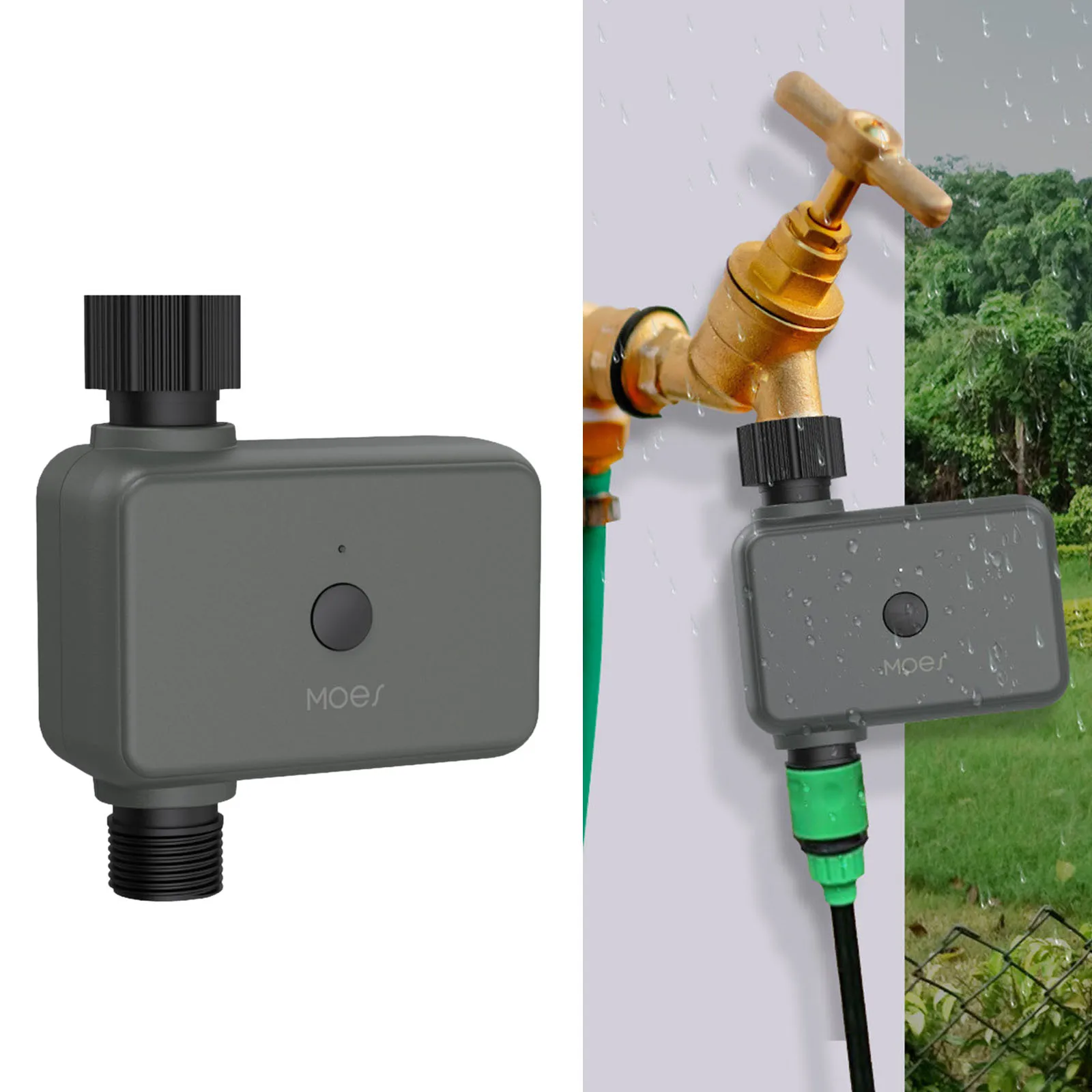 Automatic Bluetooth Smart Water Timer Hose Timer with Rain Delay IP55 Manual for Outdoor Garden Lawn 15M/50FT Range US Standard