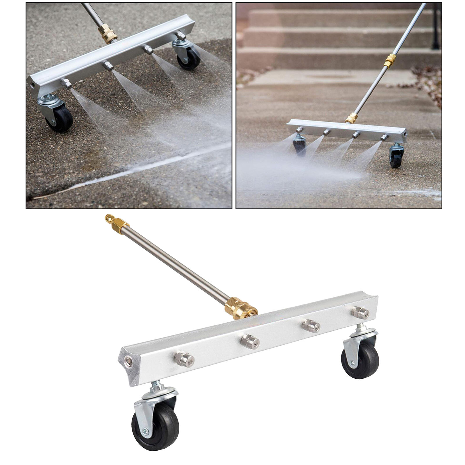 Undercarriage Cleaner, Surface Cleaner for Pressure Washer, Underbody Car Wash Water Broom with 2 Pieces Extension Wand