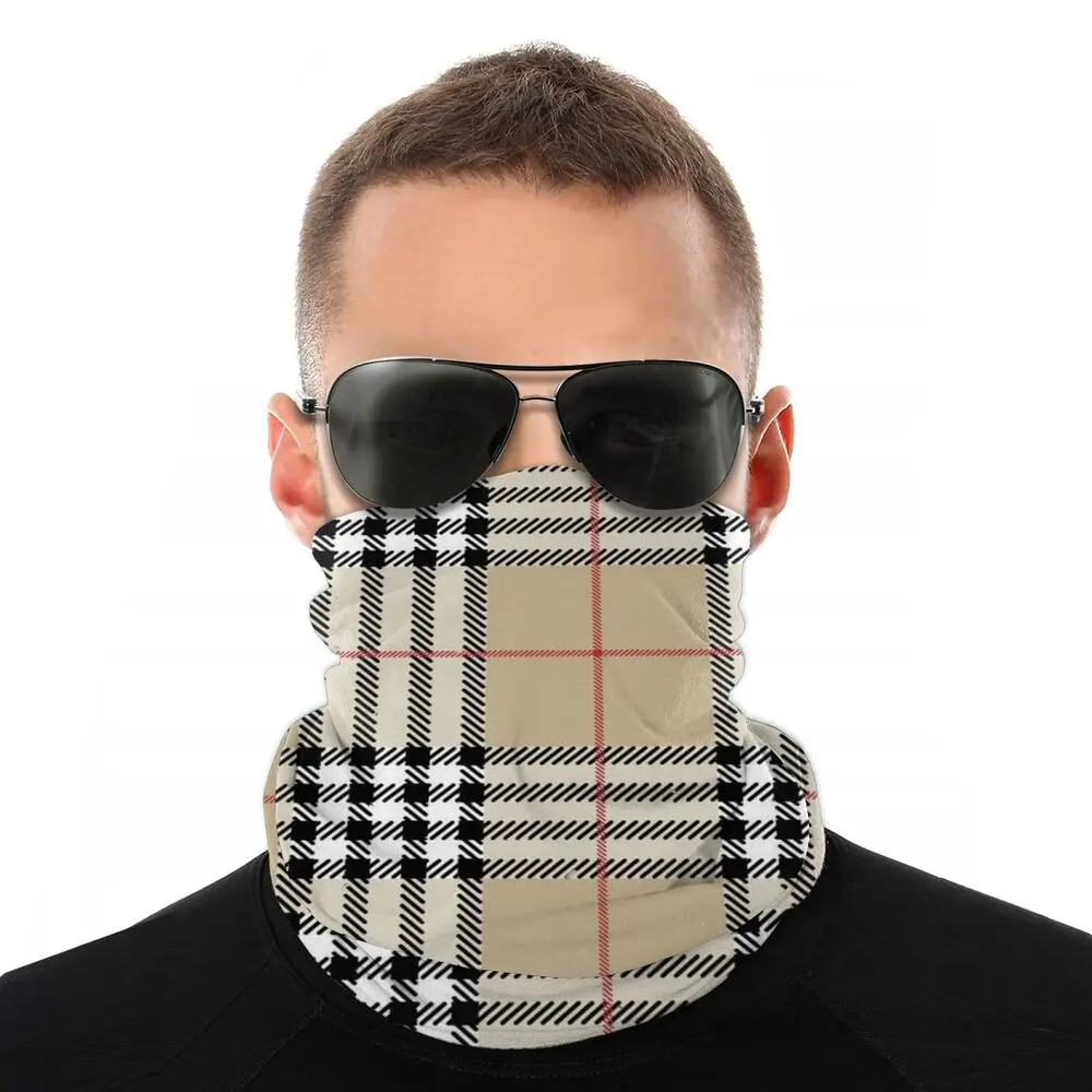 Classic Scottish Plaid Scarves Half Face Mask Unisex Halloween Neck Warmer Neck Bandana Versatility Headwear Biking Camping hair scarf for men