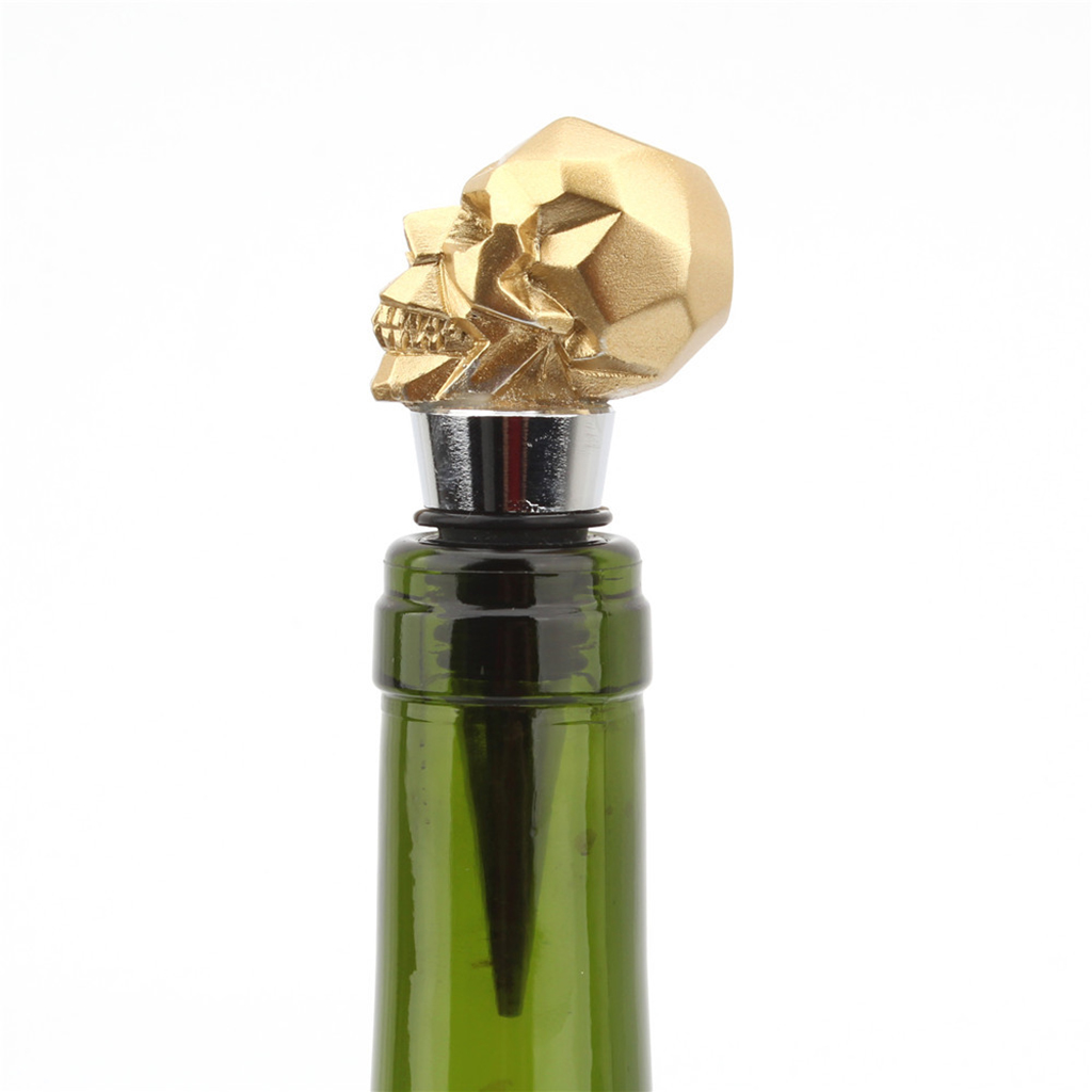 Skull Wine Bottle Stopper Sealer Tool Easy Use Reusable for Wedding Birthday
