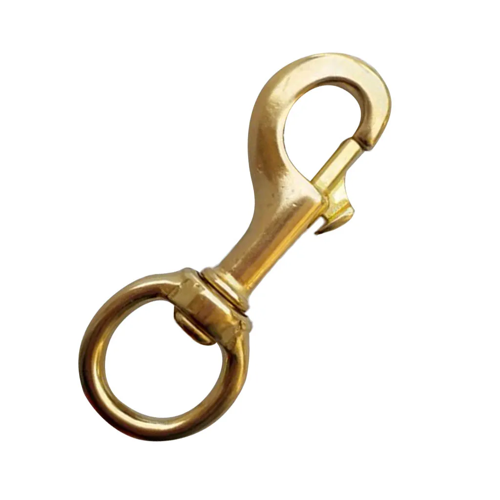 Heavy Duty Brass Single Ended Square Swivel Eye Bolt Snap Hook Clip for Underwater Scuba Diving Snorkeling Camping Hiking 