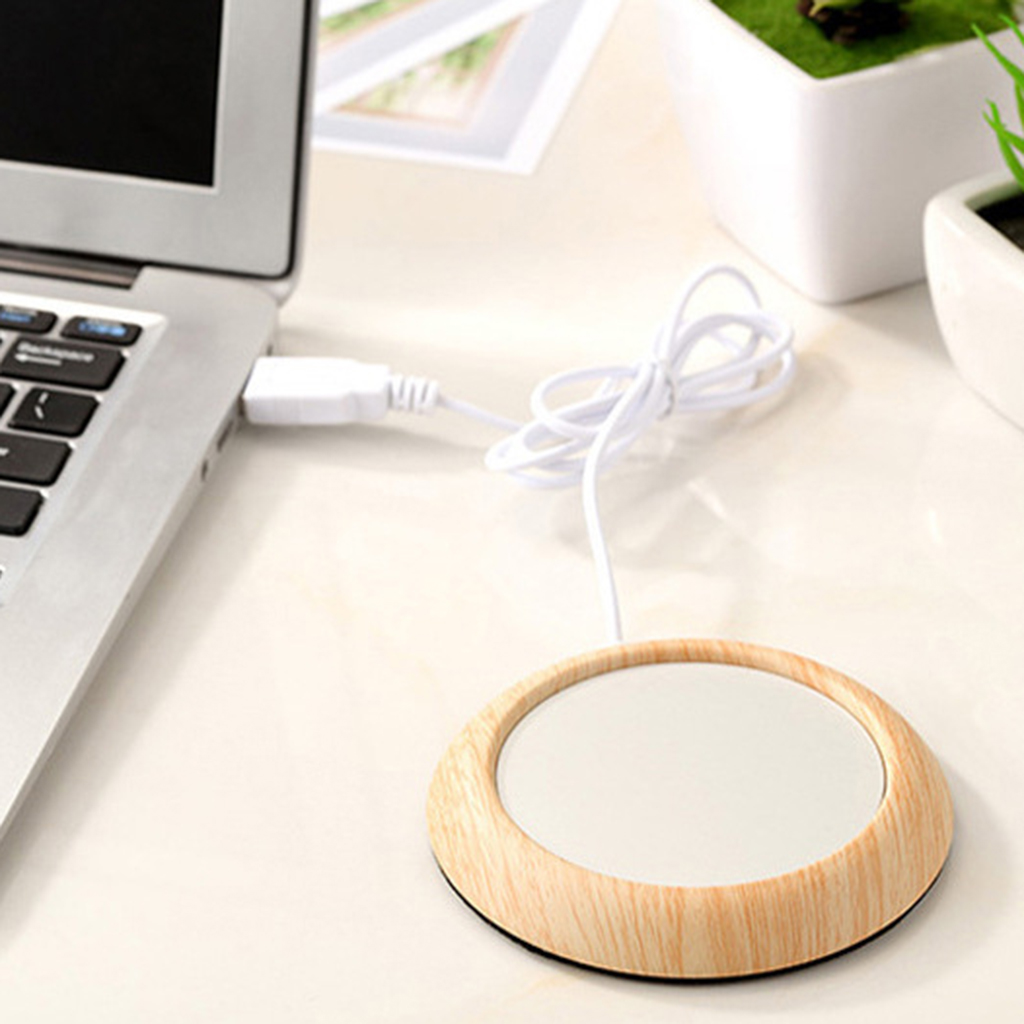 Ceramic Glass Cup Warmer Heat Tea Mug Mat Coaster Keep Coffee Warm Heater Pad 5W, USB Powered