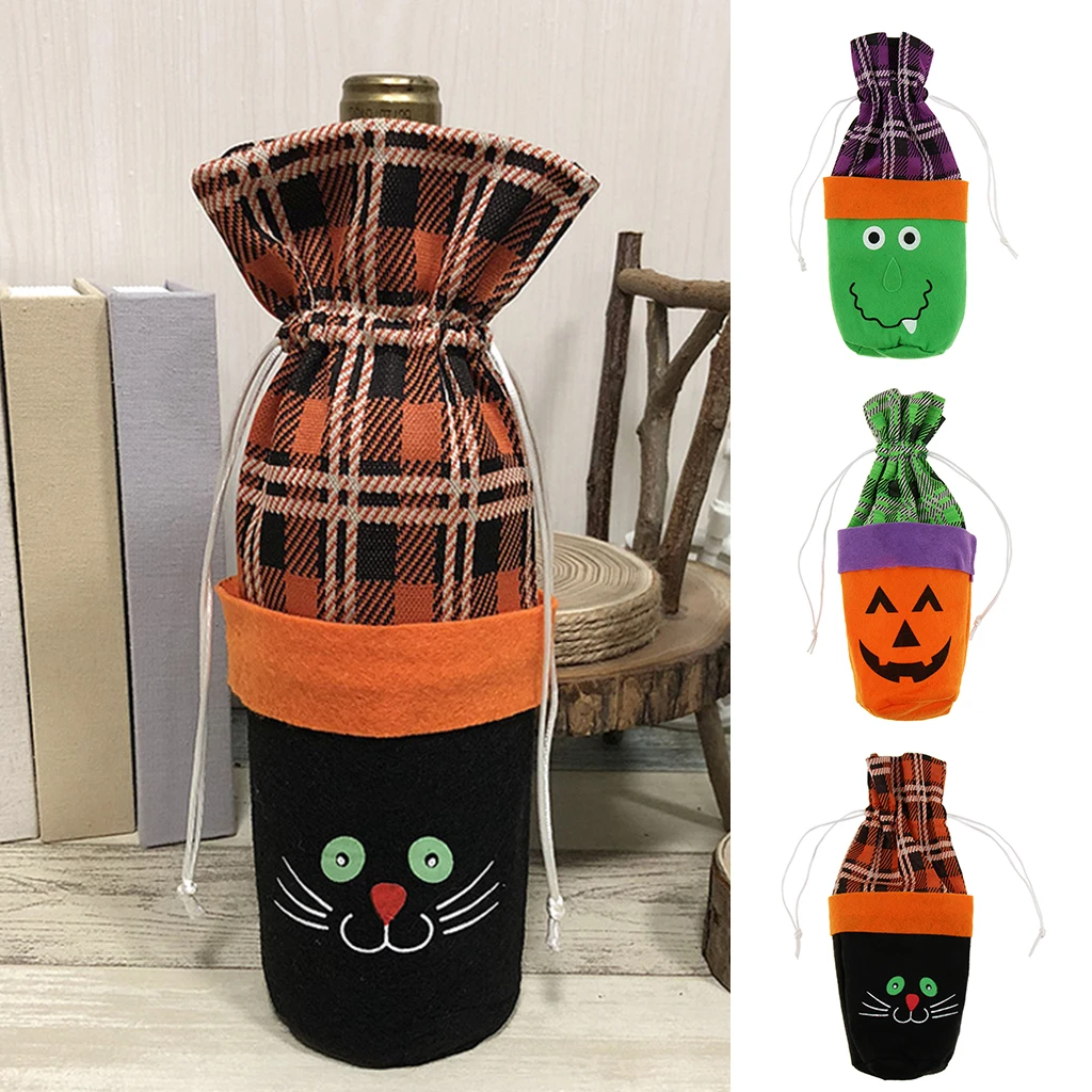 Halloween Drawstring Candy Tote Bags Witch Pumpkin Party Kids Gift Bag Decor