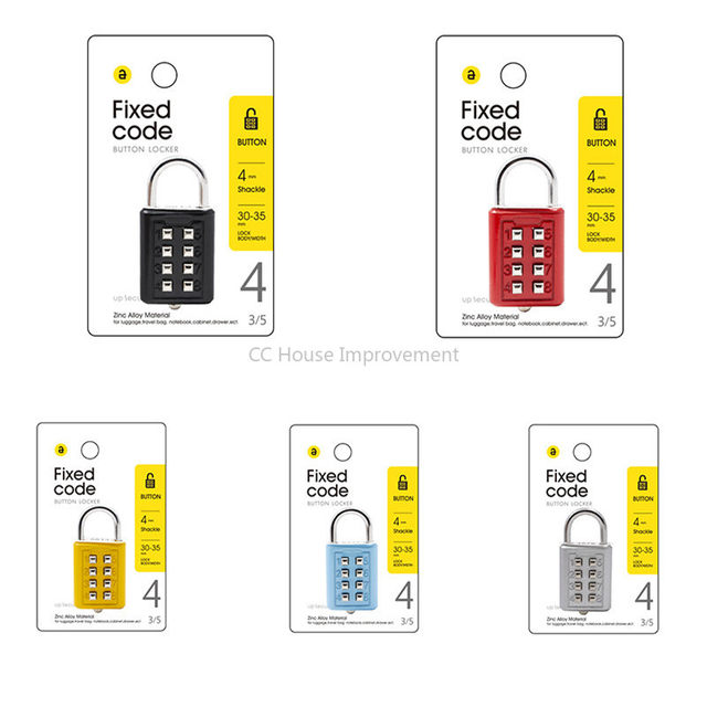 Cadenas à Code YO-HAPPY - 4 Chiffres - Argent - Pour Valises, Sacs, Casiers - Métal 60x35x13mm