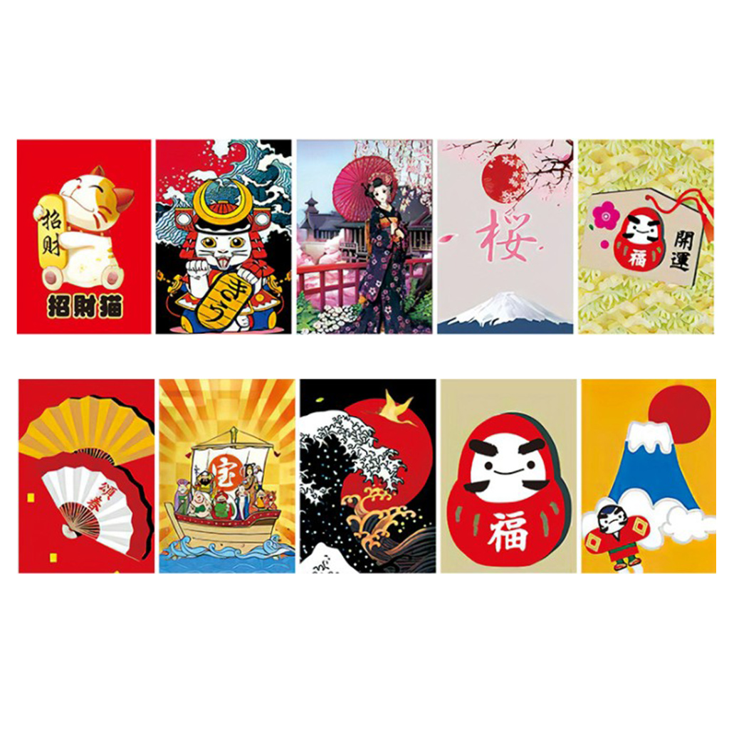 10 Pieces Japanese Style Curtains Bunting Flags Sushi Banners in Pongee