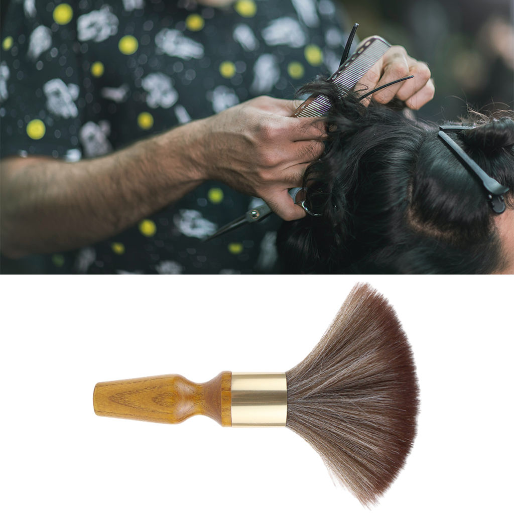 Hair Cutting Neck Duster Barber Cleaning Brush Wood Handle Soft Convenient Hair Cleaning Brush Facial Neck Duster Salon Brush