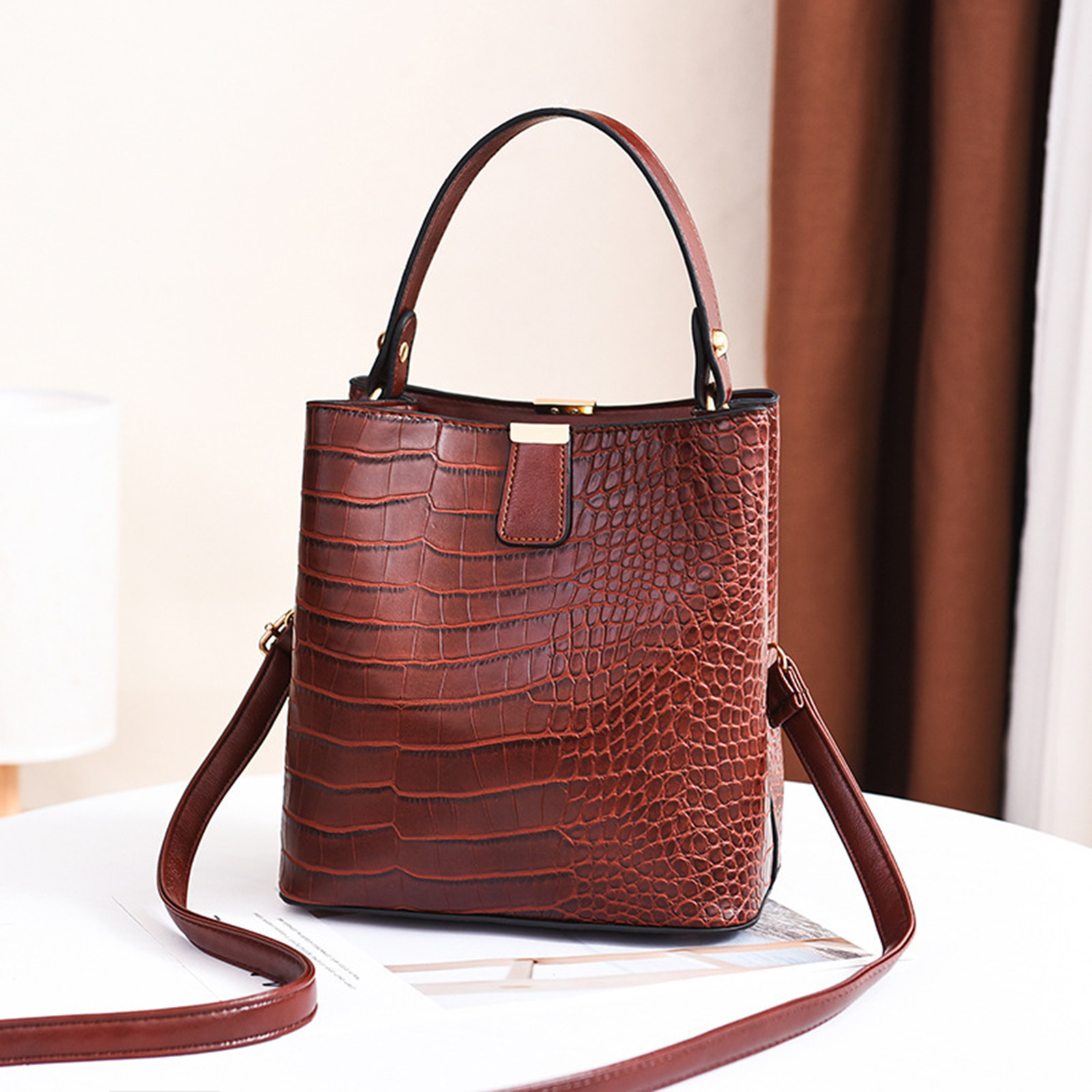 Soft Leather Handle Crossbody Bag for Women, Designer Handbag, Large Capacity