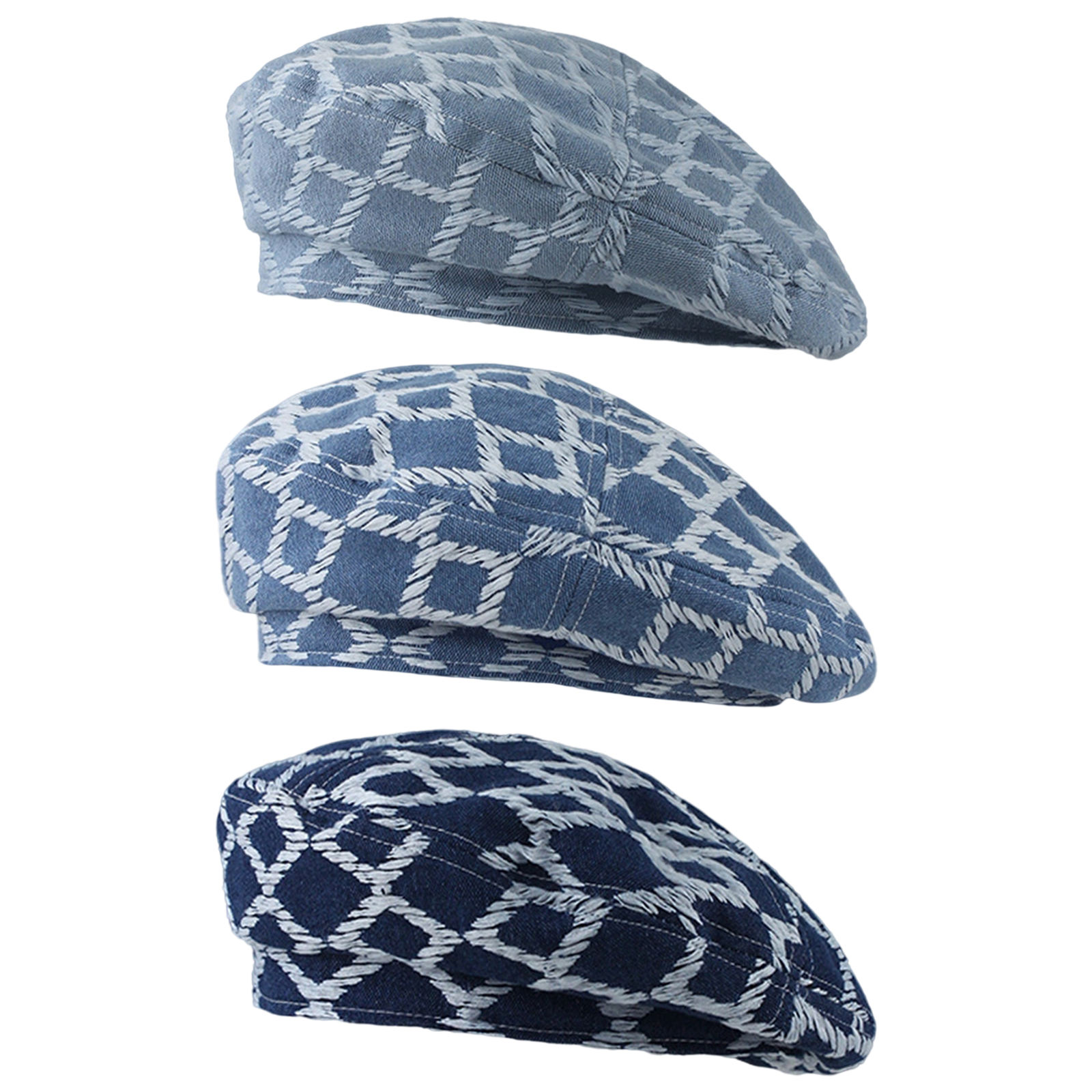 Denim Casual Women Beret Hat Classic French Style Peaked Cabbie Beanie Ivy Hat Girls Ladies Flat Travel Spring Fall Head Warmer