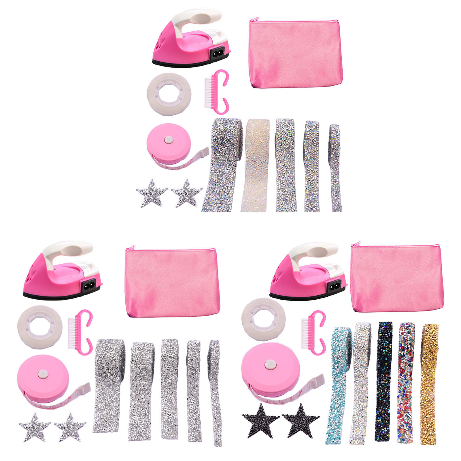 Mini Heat Press Machine DIY Vinyl Jackets Decorative Iron on Sewing Patches Rhinestone Applique for Sew on Heat Transfer