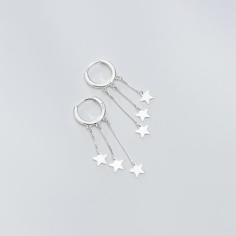 VOQ Neue Mode Stern Quaste Kleine Creolen Damen Weiblichkeit 14K Gold Anhänger Ohrringe Schmuck – Detail 8