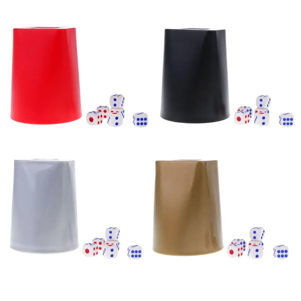 Rhombus Dice Cup with 6Pcs Dices for KTV Bar Pub Casino Game