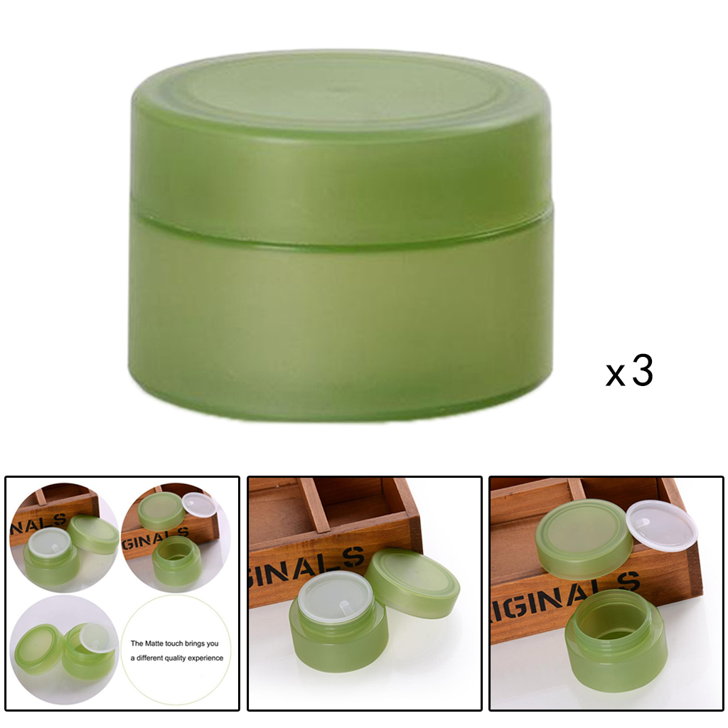 3 Pcs 50 Grams Small Refillable Plastic Containers Jars w/Inner Liners Travel Cosmetic Lotion Aloe Vera Creams Salves Storage