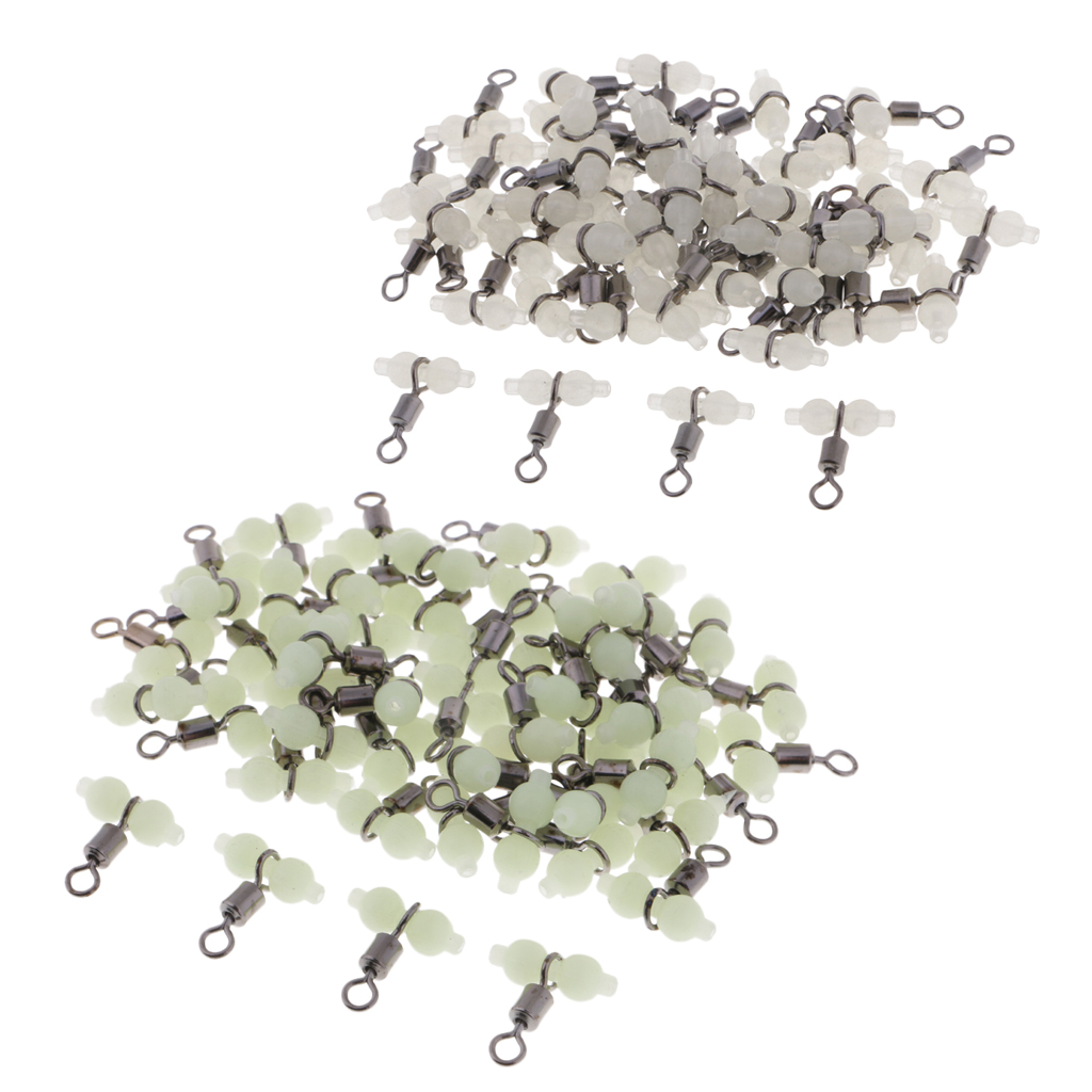 50x Luminous 3 Way Cross Line Connectors Glow in Dark Fishing Rolling Swivel