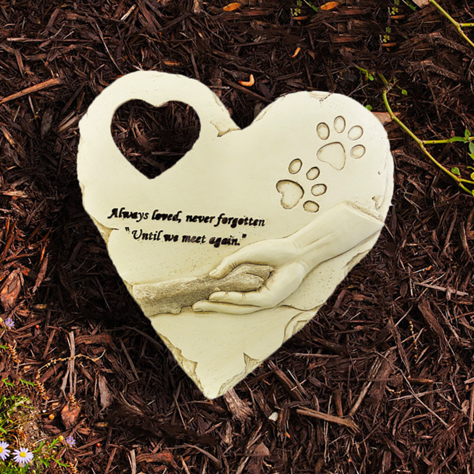 Engraved Pet Memorial Stone Dog Headstone Cats Grave Marker Remembrance Gift