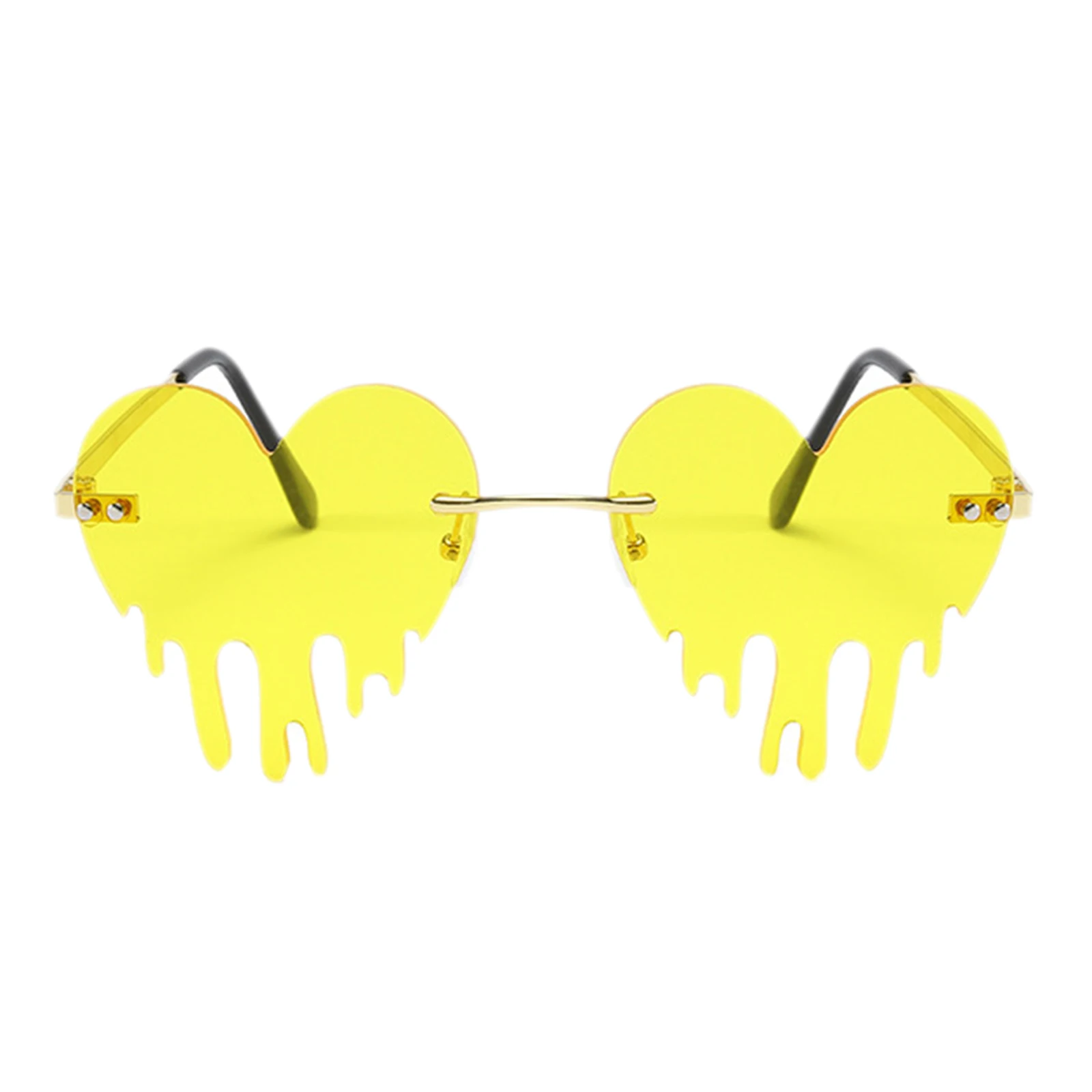 Fashion Dripping Heart Sun Glasses Personality Party Eye Glasses Frameless Fashion Dripping Heart Sun Glasses Personality Party Eye Glasses Frameless