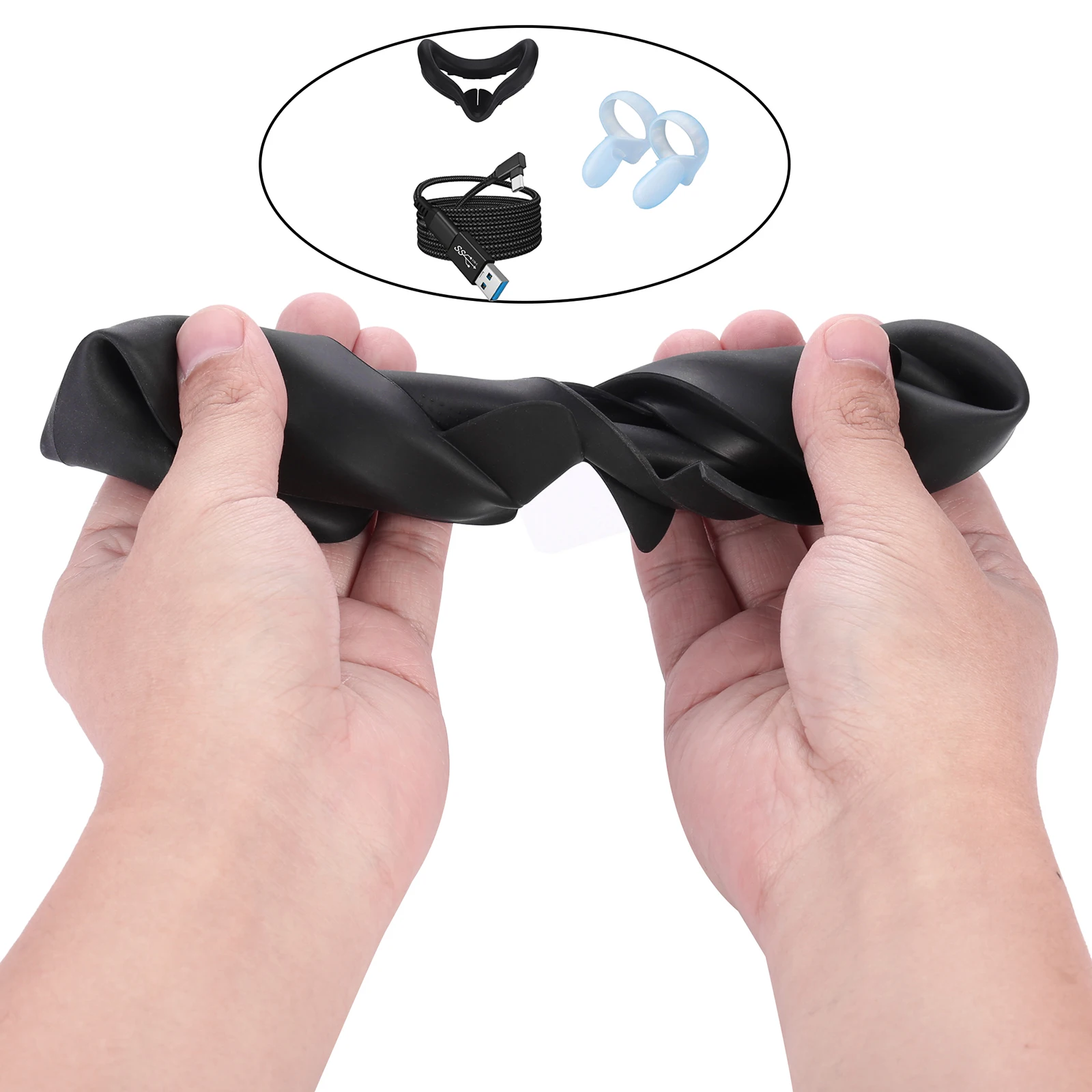 Soft Silicone Handle Grip Cover Set For Quest2 Protective Case Accessoires