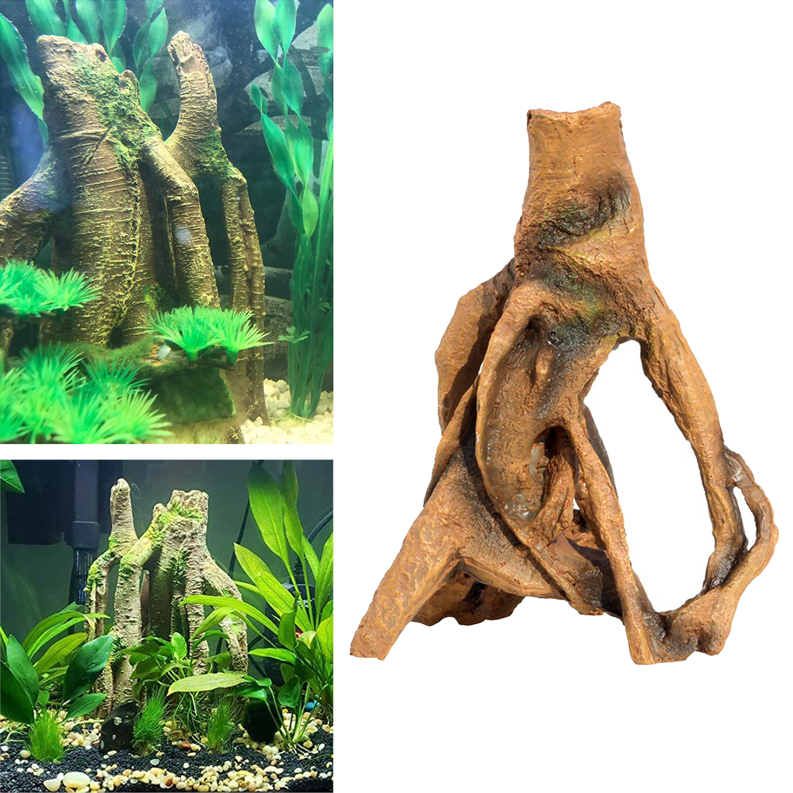 Aquarium Resin Tree Trunk Ornament Wood House Can Swim Through Log Crafts