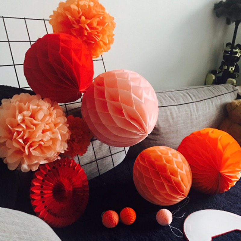 Papier-Wabenball-Blumenlaterne DIY Handgemachte Hochzeits- und Kindergeburtstagsdekoration Babyparty-Wabenball-Laternen Dekorativ – Detail 4