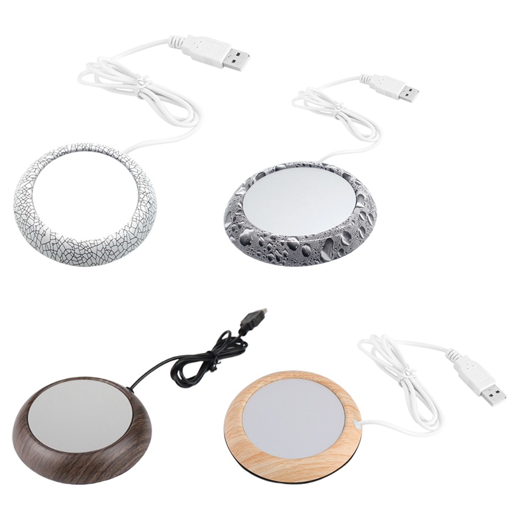 Ceramic Glass Cup Warmer Heat Tea Mug Mat Coaster Keep Coffee Warm Heater Pad 5W, USB Powered