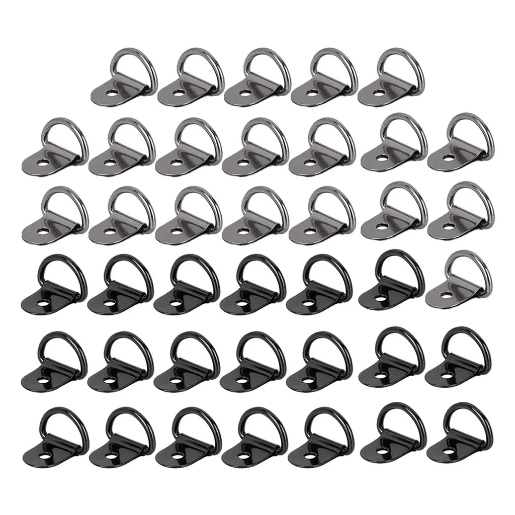 Tie Down Anchors Hooks Heavy Duty Steel D Rings Surface Mount Lashing Rings for Loads on Trailers RV Boats Set of 40
