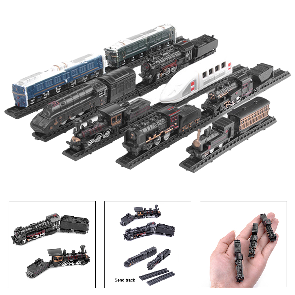 9 Pieces 1:1200 Classic Assembling Train Model Toys Mini Lotomotive Carriage