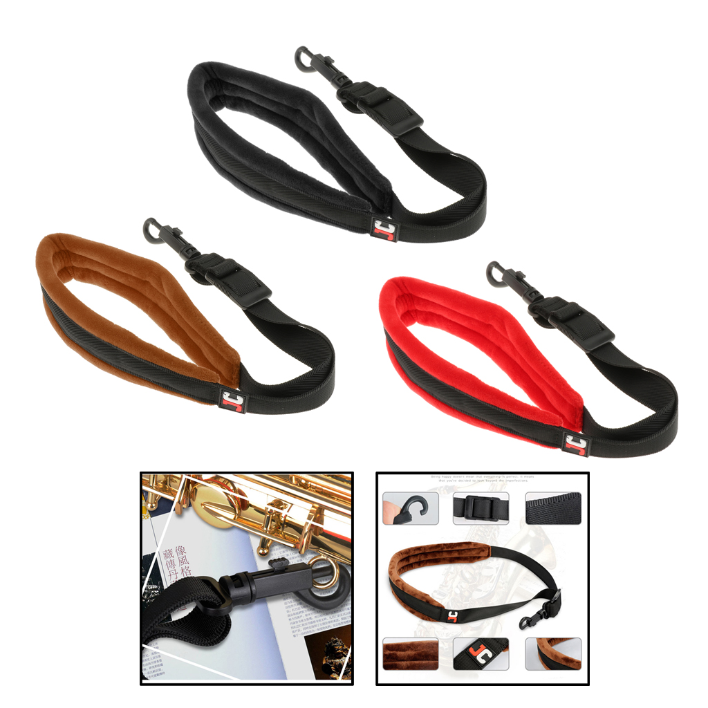 Adjustable Alto Tenor Saxophone Neck Straps Padded Straps Shoulder Strap Harness Belt for Soprano/Baritone Saxophones