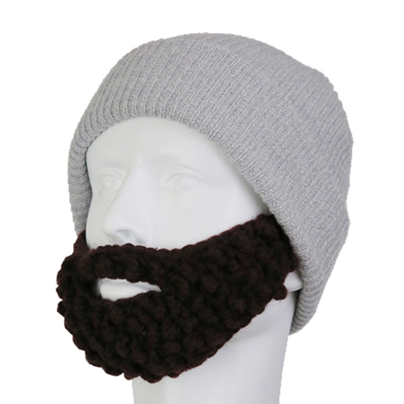 knitted toque with beard