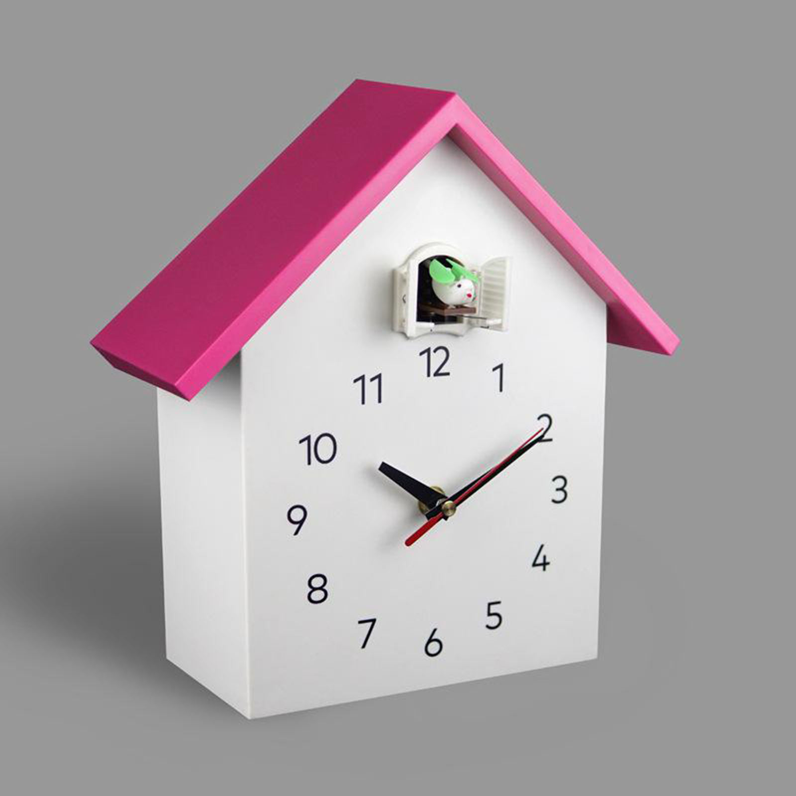 Cuckoo Wall Clock Modern Bird House Hanging Watch Home School Office