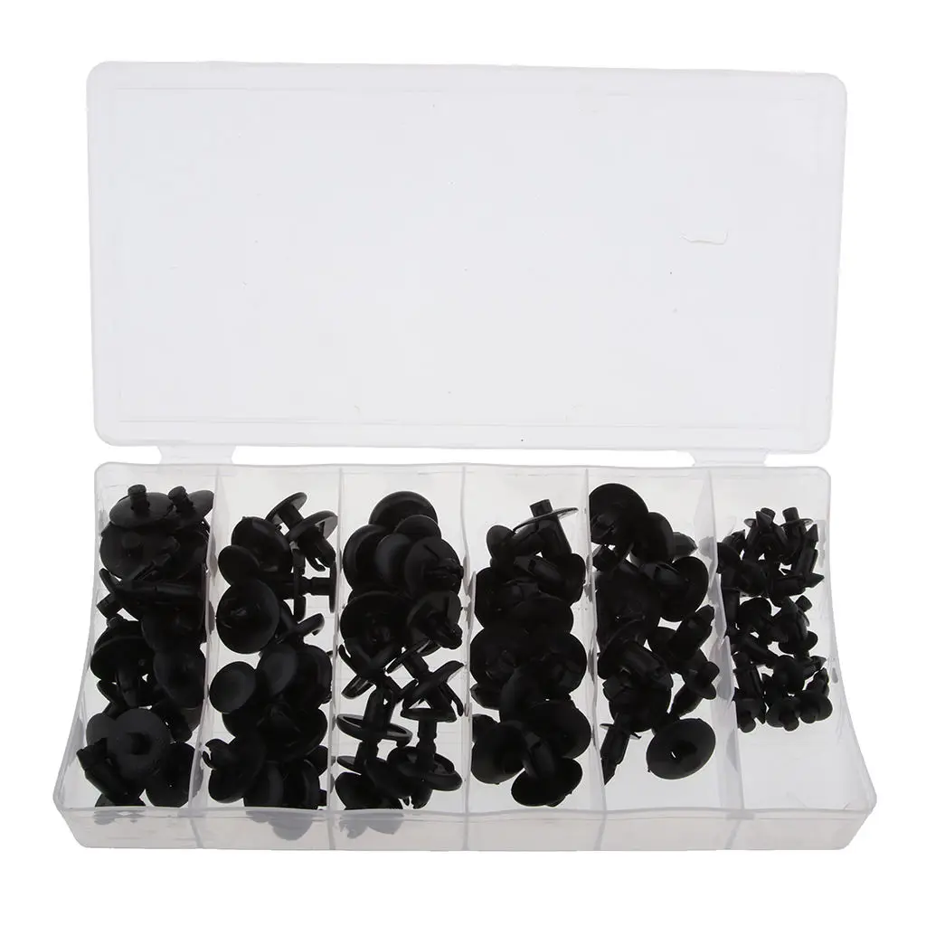 Motorcycle/Bike Plastic Rivet Push Pin Kit - 80 Piece Includes M6/ M7/ M8