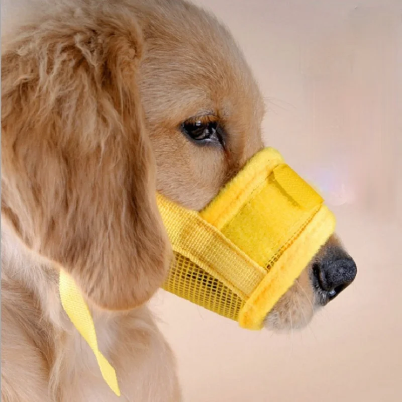 Pet Dog Adjustable Mask Mesh Breathable Muzzles Small Large Dog Mouth Muzzle Anti Bark Bite Chew 1PC