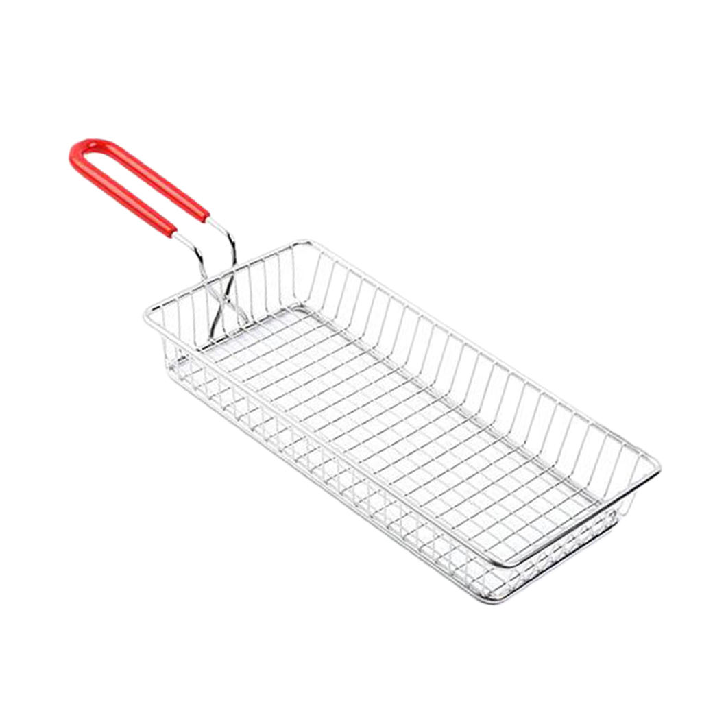 Rectangle Stainless Steel Mesh Strainer Basket for Fried Food Vegetable Tool