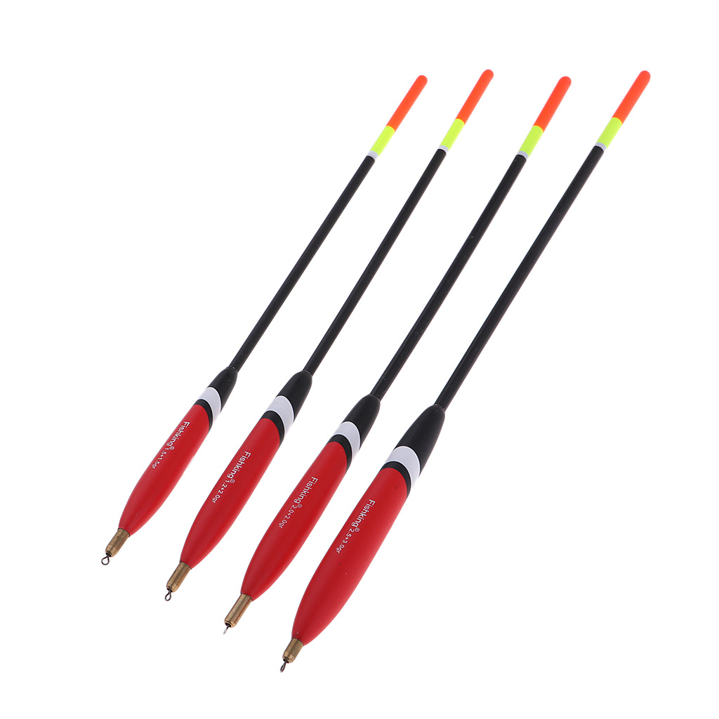 4pcs Fishing Floats Set Buoy Bobber Stick Floats Mix Size, Better Buoyancy and Lightweight