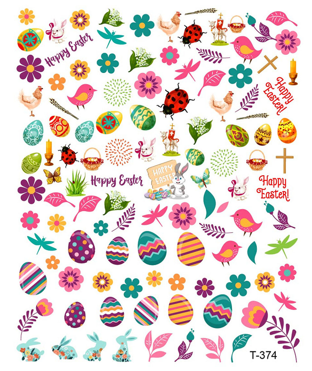 Best of 1Pcs Happy Easter Day Nail Art Sticker Self-Adhesive Bunny Cute Rabbit Decals 10*8cm Easter Egg Duck Cross Nail Sliders Stickers Reviews & Tips