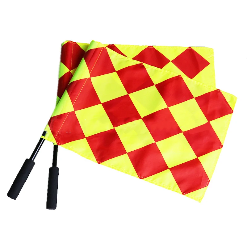 Sports Referee Flags with Metal Pole Foam Red Stainless Steel Hand Signal Flag Track and Field Sports Training Flag Athletic Competition Flag for Soccer Volleyball Football Linesman Command Flags 
