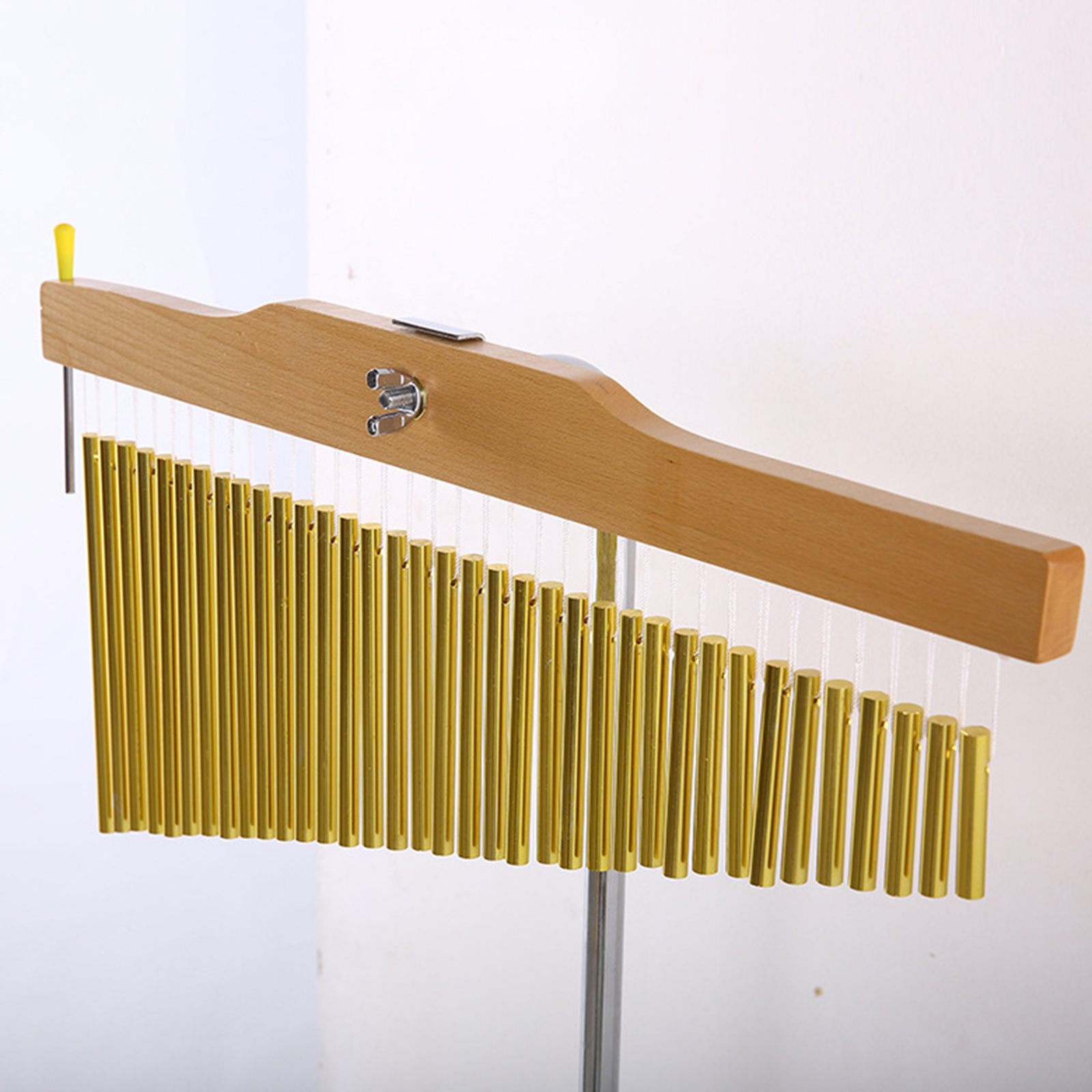 1Set Golden Bar Chimes 36 Bars Single-row Wind Chime and Mallet Classroom Music Meditation for Children Enjoying Music