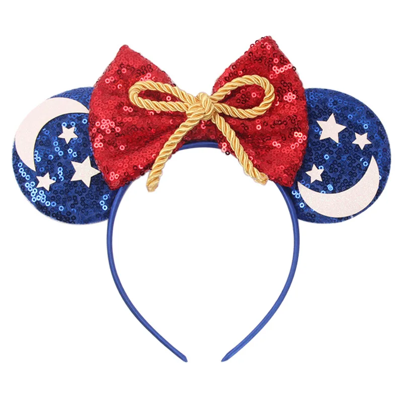 Fashion Mickey Minnie Ears Headband Star Moon Mouse Party Leopard Hairband Kids Sequin Bow Female Hair Accessories accessoriesbaby easter 
