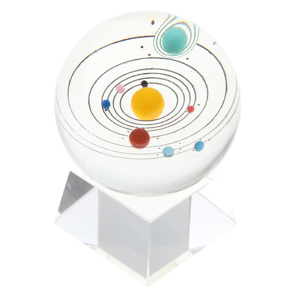 Solar System & Moon Crystal Ball 3D Model Kids Astronomical Science Toy Gift 