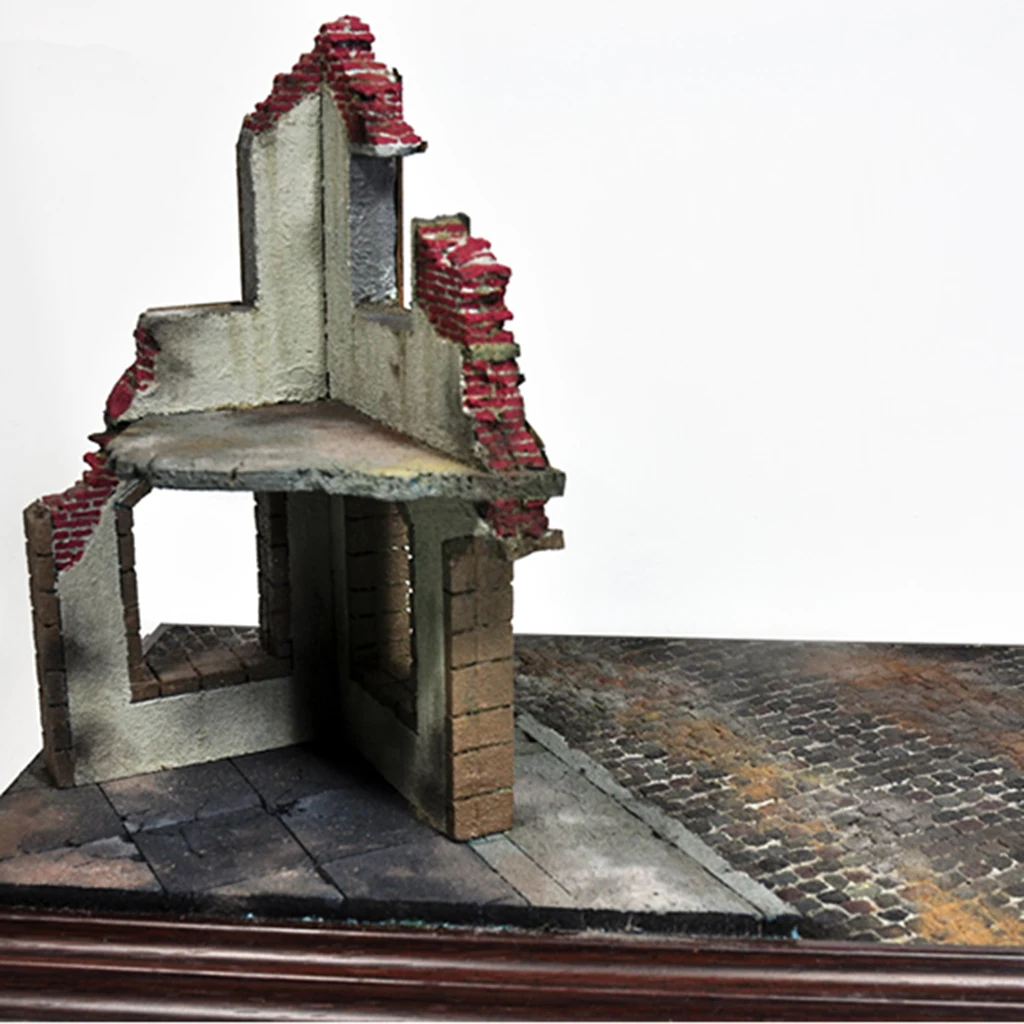 DIY 3D Puzzles Architecture Wooden Ruins Corner Wall 1:35 Scene Dioramas